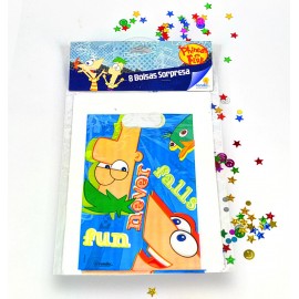 Bolsas sorpresa Phineas and Ferb x8