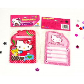 Tarjetas invitación Hello Kitty x8